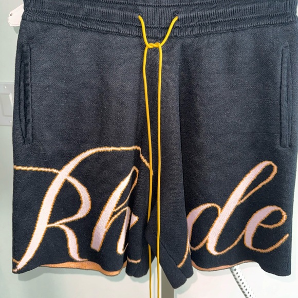 RHUDE men knit drawstring sweat beach pants